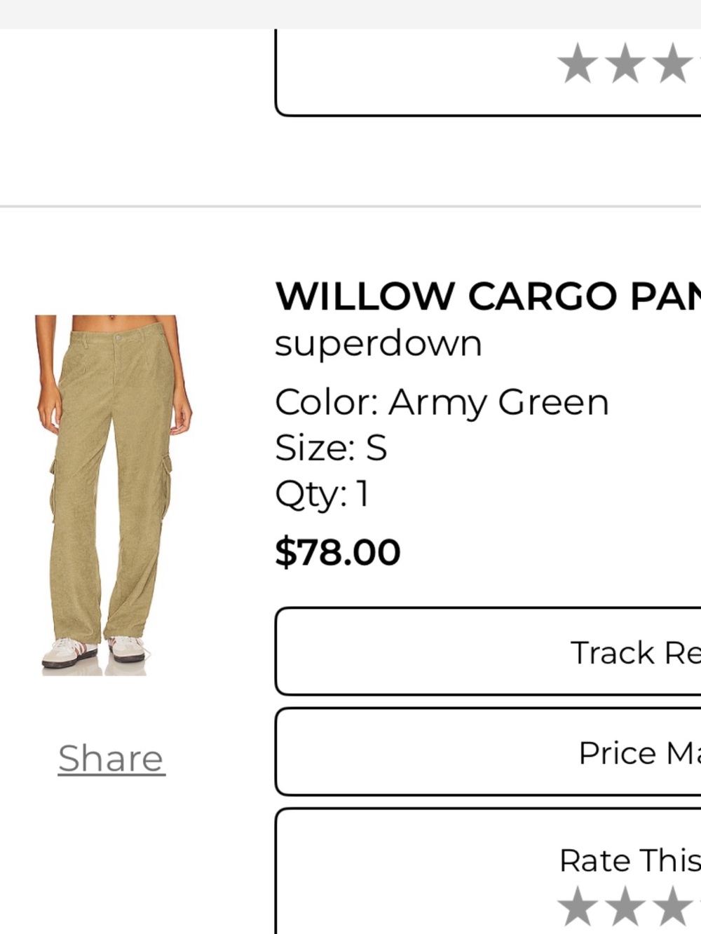superdown Willow Cargo Pants in Army Green